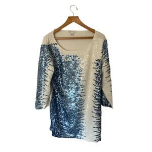 Joan Vass Long Sleeve Sequin Tunic/dress Size 16